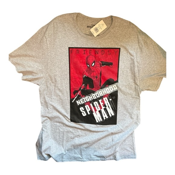 Other - Spider-Man "Friendly Neighborhood" Graphic T-Shirt XXL Heather Gray Marvel NWT